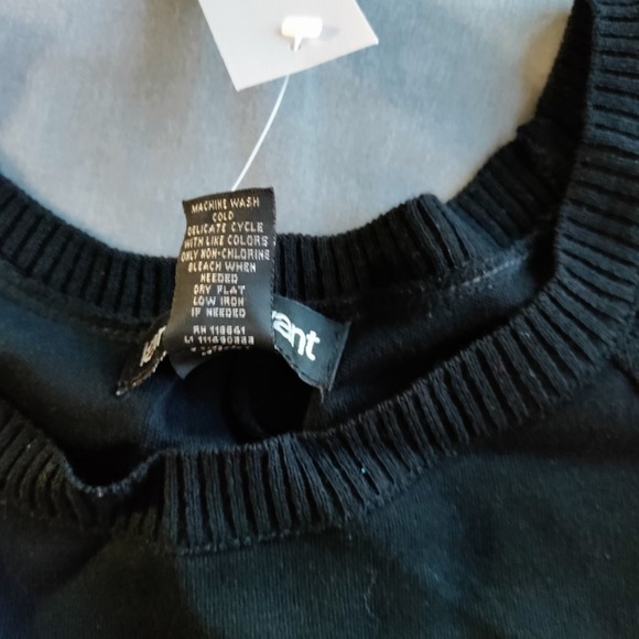 Lane Bryant Knit Black Lace Sleeve Black Women 22/24 Pullover Ethereal Lagum NWT - Picture 9 of 10